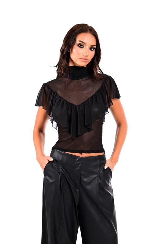 TOP WITH MOUSELIN AND STRASS