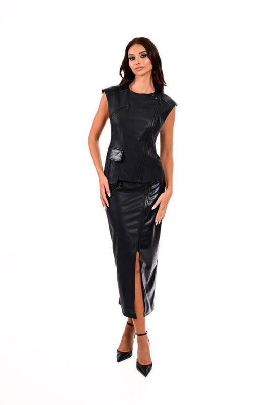 V.LEATHER SIRT HALF CROCO