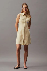 SLEEVELESS SHIRT DRESS