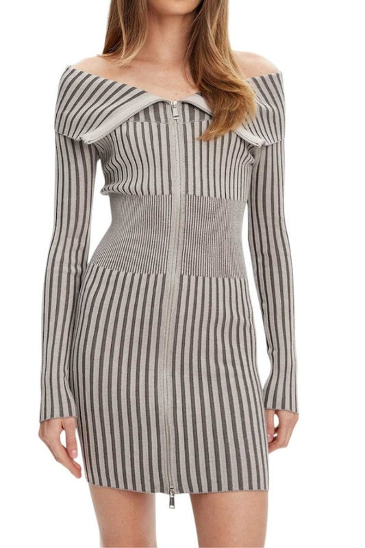 KNITTED DRESS ZIP KATHRYN