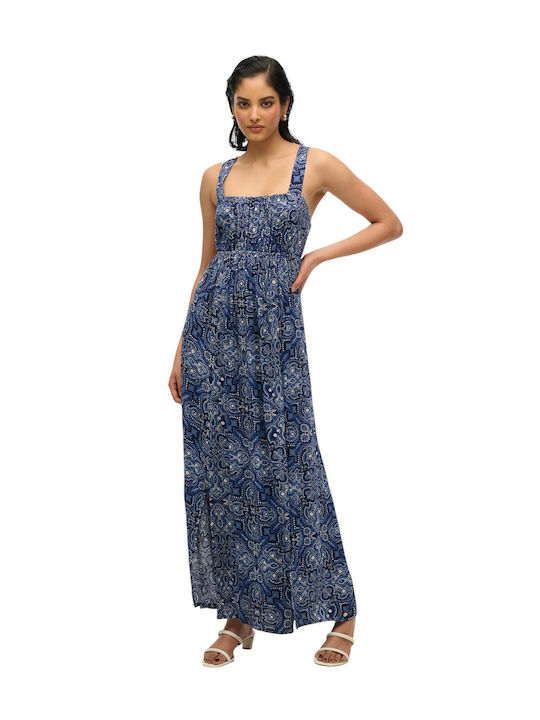 PRINTED TIE MAXI DRESS