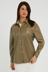 CAROLA FAUXLEATHER SHIRT