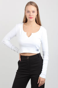 SPLIT COLLAR RIB LONG SLEEVE