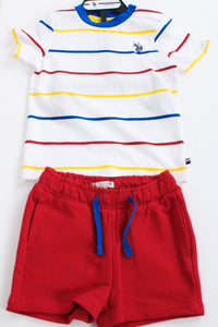 MULTI STRIPE TEE AND SHORT