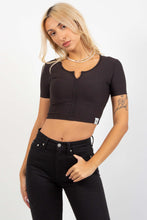 Load image into Gallery viewer, TAB SPLIT NECK RIB TOP
