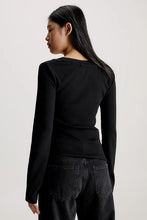 Load image into Gallery viewer, RIB V NECK MONOLOGO LONG SLEEVE
