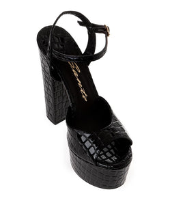 CROCO LEATHER SANDALS