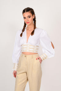 TOP WITH BASKA AND GOLD DETAILS