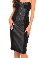 Load image into Gallery viewer, MIDI SKIRT WITH LEATHER