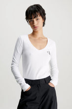 Load image into Gallery viewer, RIB V NECK MONOLOGO LONG SLEEVE
