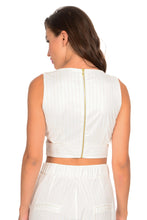 Load image into Gallery viewer, HALTER TOP WITH LUREX STRIPE