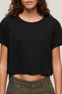 STUD SLOUCHY CROPPED TEE