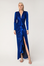 Load image into Gallery viewer, DRESS MAXI VELOUDO GLITTER VOLAN