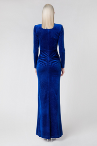 DRESS MAXI VELOUDO GLITTER VOLAN