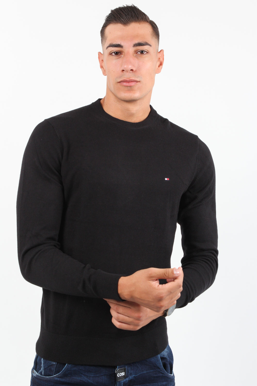 ORG CTN CASHMERE CREW NECK KNITTED TOP