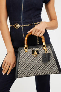STEPHI BAMBOO SATCHEL BAG