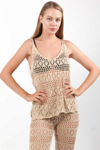 SLEEVELESS KNITTED TOP