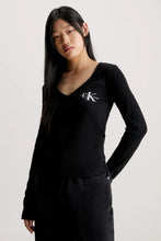 Load image into Gallery viewer, RIB V NECK MONOLOGO LONG SLEEVE