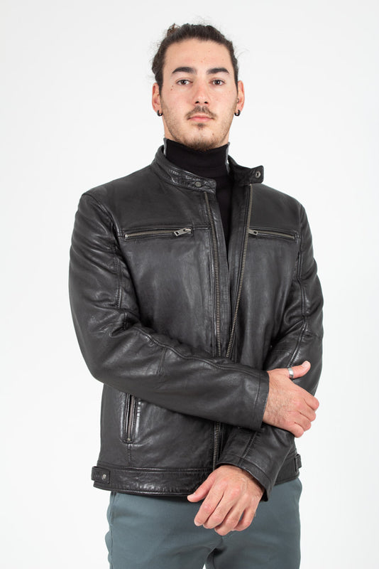 JACKET LEATHER SANDRO SHEEP VEG ANT.