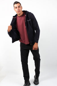 TOMMY LOGO FUR LINED HOODIE