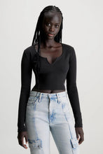 Load image into Gallery viewer, SPLIT COLLAR RIB LONG SLEEVE