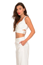 Load image into Gallery viewer, HALTER TOP WITH LUREX STRIPE