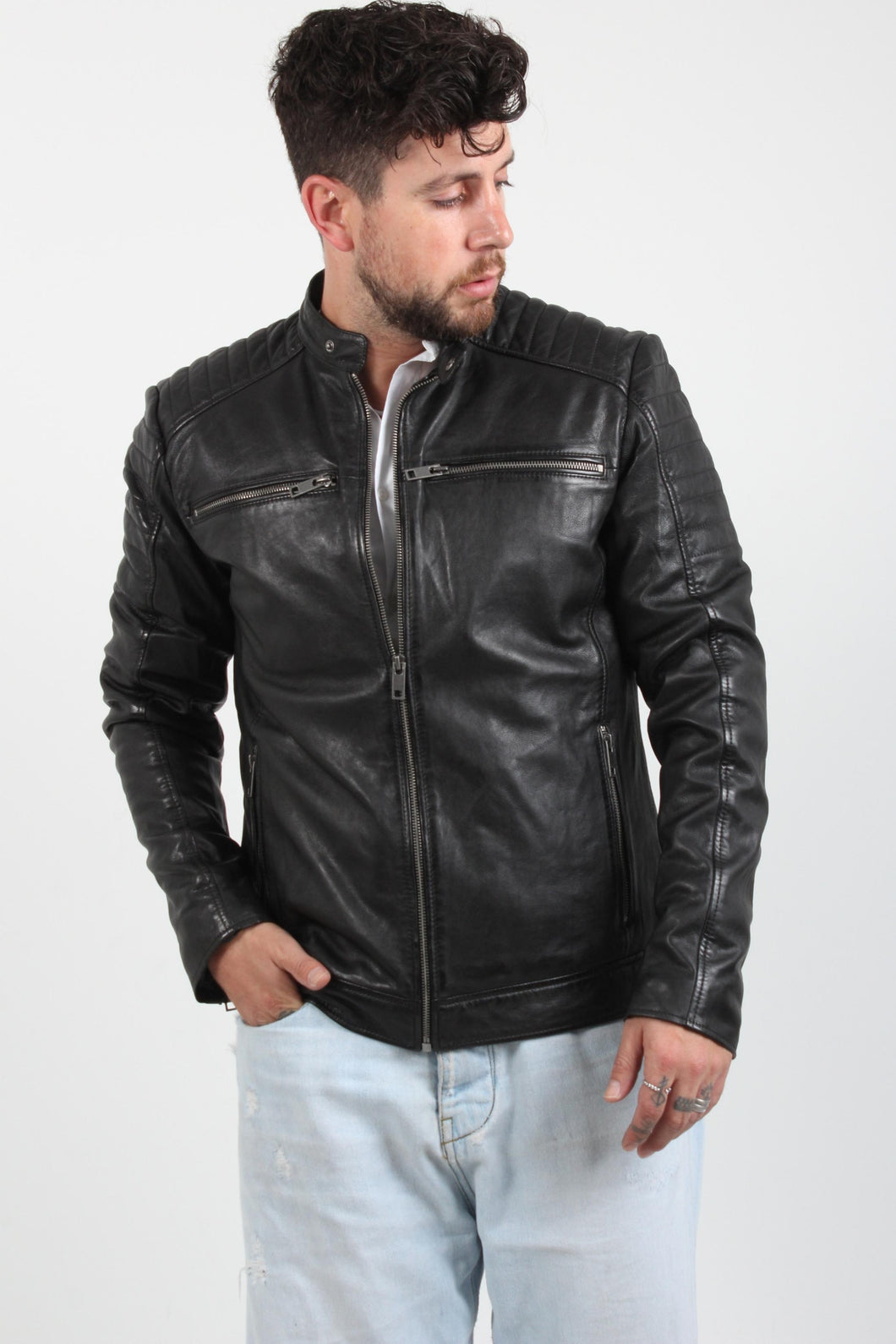 MUSTANG SHEEP VEG DYED LEATHER JACKET