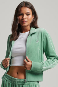 CODE LOGO VELOUR TRACK SWEATER