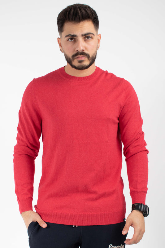 VINTAGE EMB COTTON/CASH CREW TOP