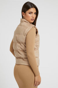 JOLE SUEDE PUFFER VEST