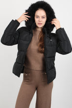 Load image into Gallery viewer, FAUX FUR HOODED FITTED SHORT JKT
