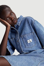 Load image into Gallery viewer, BOXY BELTED SHIRT DRESS