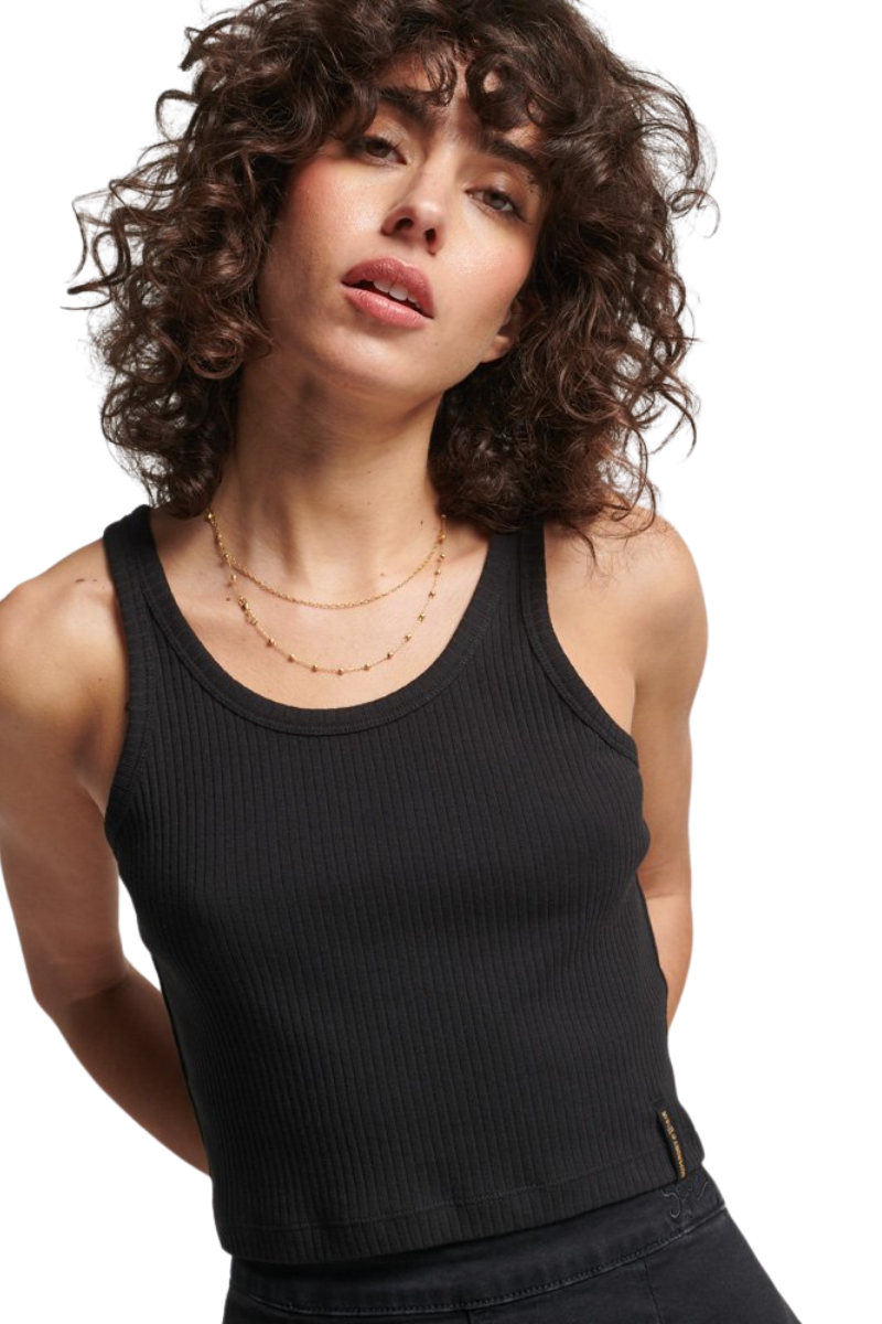 OVIN VINTAGE CROP RIBBED VEST TOP