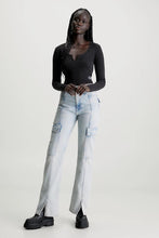 Load image into Gallery viewer, SPLIT COLLAR RIB LONG SLEEVE