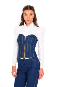 STRAPLESS JEANS WITH ZIPPER