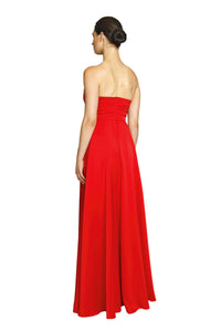 DRESS MAXI SATEN STRAPLES