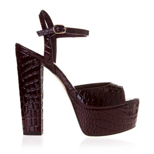 CROCO LEATHER SANDALS