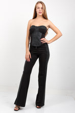 Load image into Gallery viewer, TROUSER WITH LEATHER DETAILS