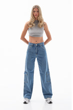 Load image into Gallery viewer, AALLYAH LOW RISE STRAIGHT LEG CARGO JEANS