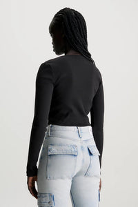 SPLIT COLLAR RIB LONG SLEEVE