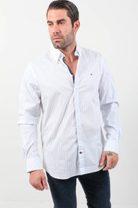 STRETCH PENCIL STRIPE SF SHIRT