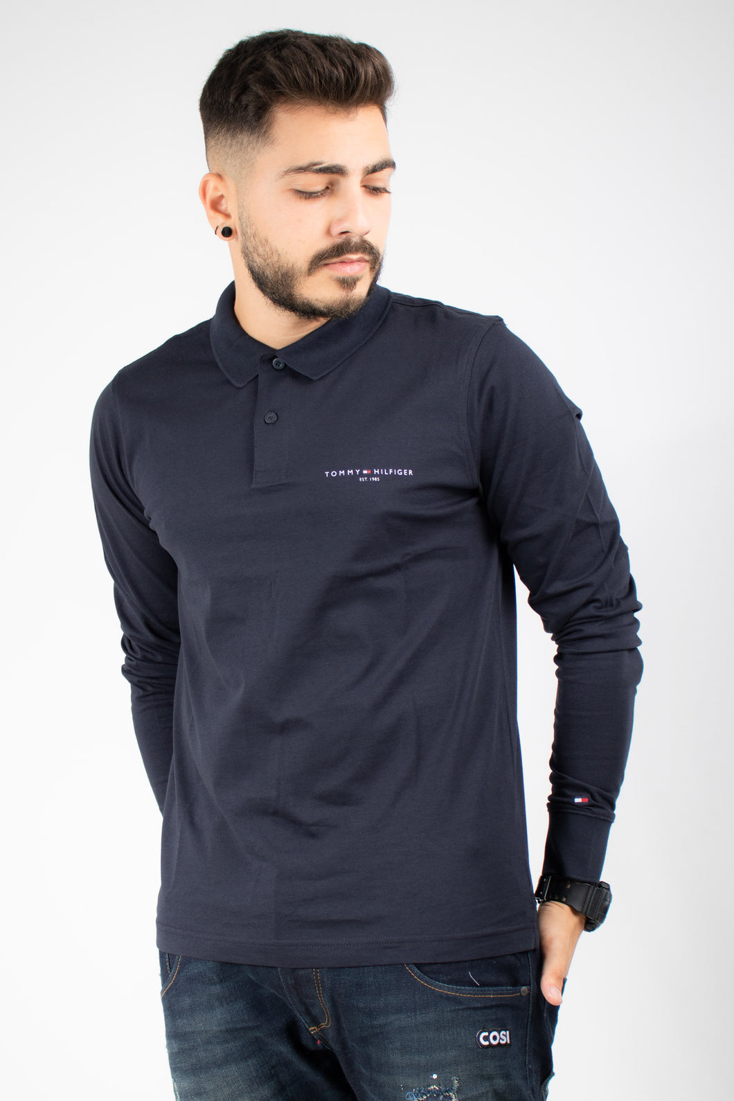 CLEAN JERSEY SLIM LS POLO