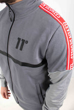 Load image into Gallery viewer, MIXED FABRIC TAPED FULL ZIP FUNNEL NECK
