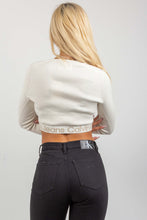 Load image into Gallery viewer, LOGO INTARSIA SWEATER CARDIGAN