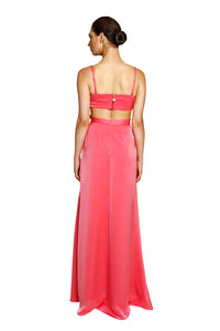 SKIRT MAXI KROUAZE SATEN VOLAN