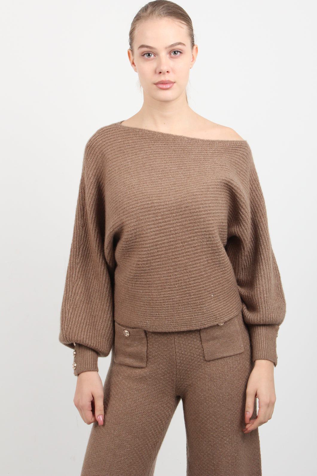 BUTTON CUFF ISADORA KNITTED TOP