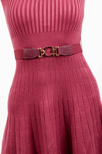 RIB PLEATED PAIGE SWTR DRESS