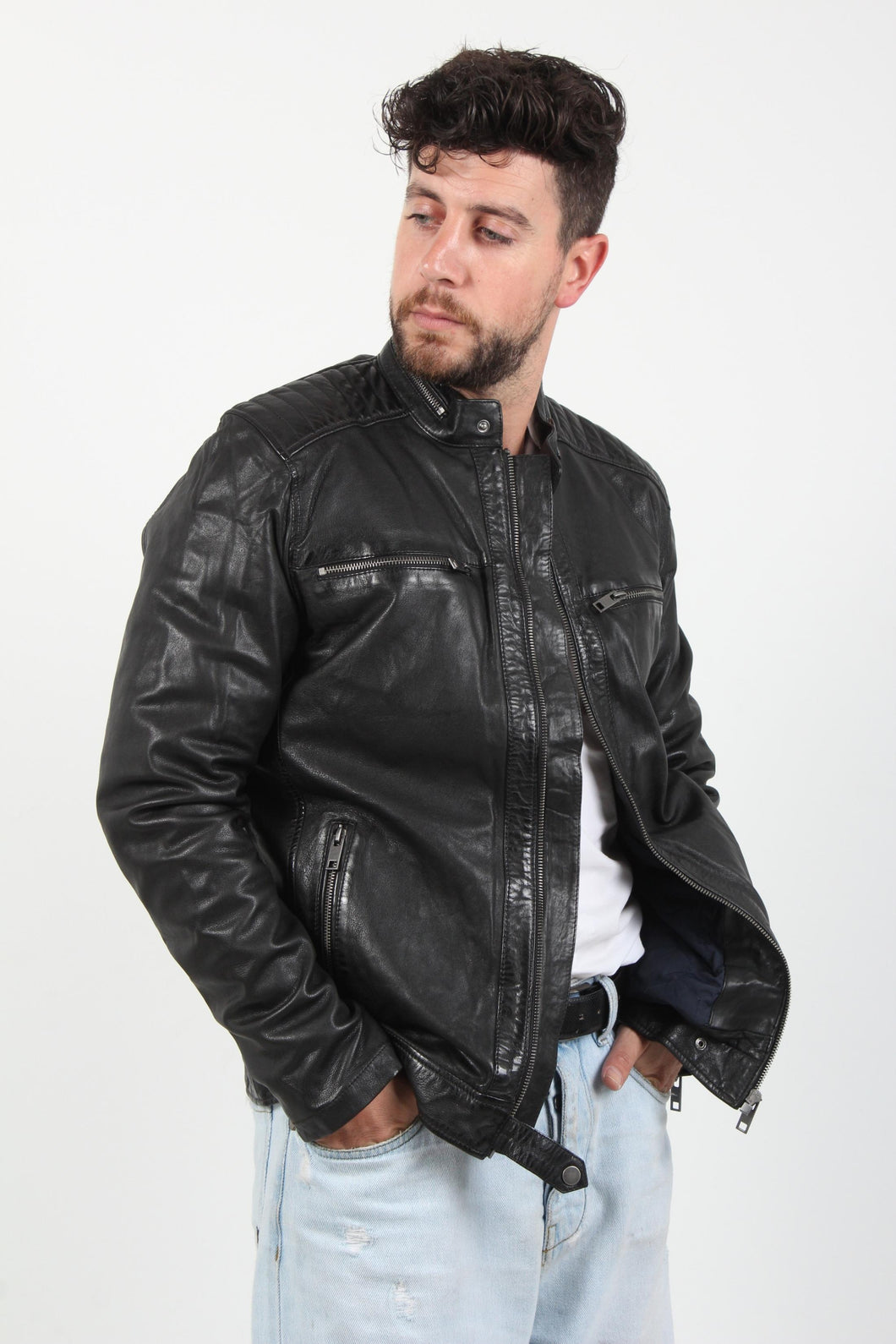 ANTHONY SHEEP VEG DYED LEATHER JACKET