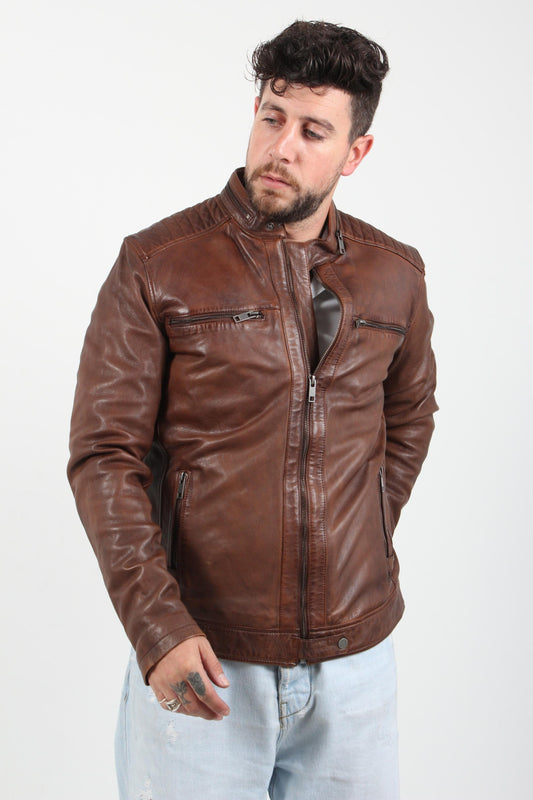 ANTHONY SHEEP VEG DYED LEATHER JACKET