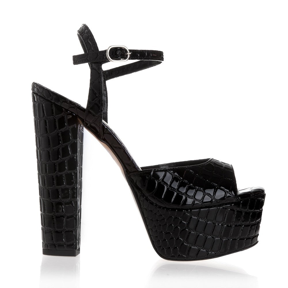 CROCO LEATHER SANDALS